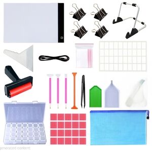 Diamond Painting LED Light Pad Kit, 5D Diamond Painting Accessories Tool Kit